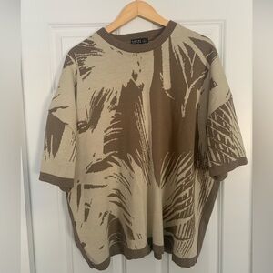 Boohoo Tan and Cream Knit Sweater